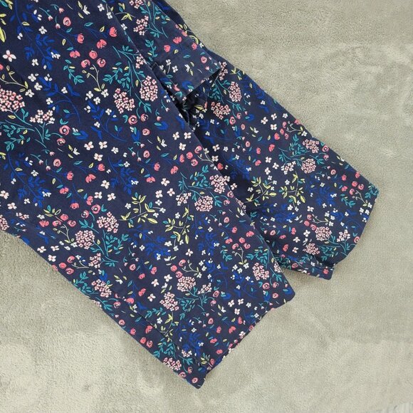 Talbots Womens Pants 20W Plus Capri Blue Floral Zip Fly Comfy Pockets FLO31E - Picture 4 of 9